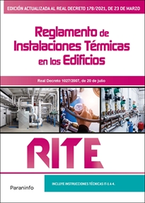 Portada del libro RITE. Reglamento de instalaciones térmicas en los edificios 8.ª edición 2021