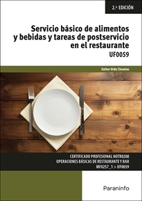 Portada del libro UF0059 - Servicio básico de alimentos y bebidas y tareas de postservicio en el restaurante